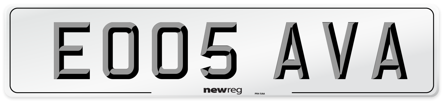 EO05 AVA Number Plate from New Reg